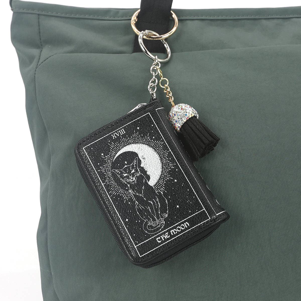 Skeleton & Black Cat Keychain Coin Purse