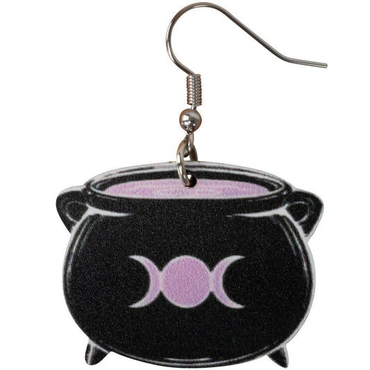 Cauldron Wooden Earrings