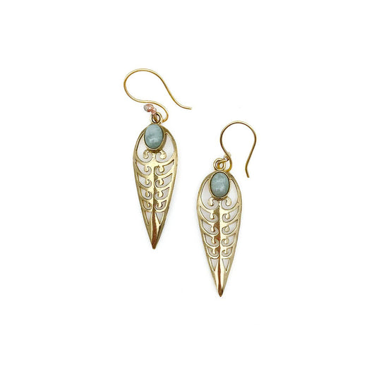 Amazonite Reverse Teardrop Earrings