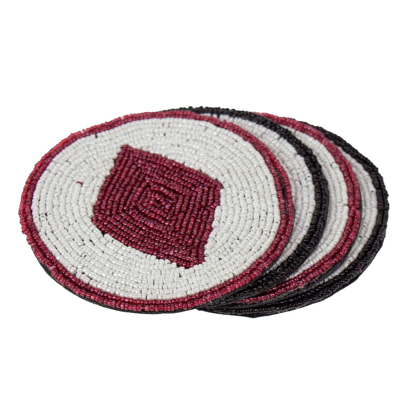 Card Suits Glass Beaded Coasters - Set of 4