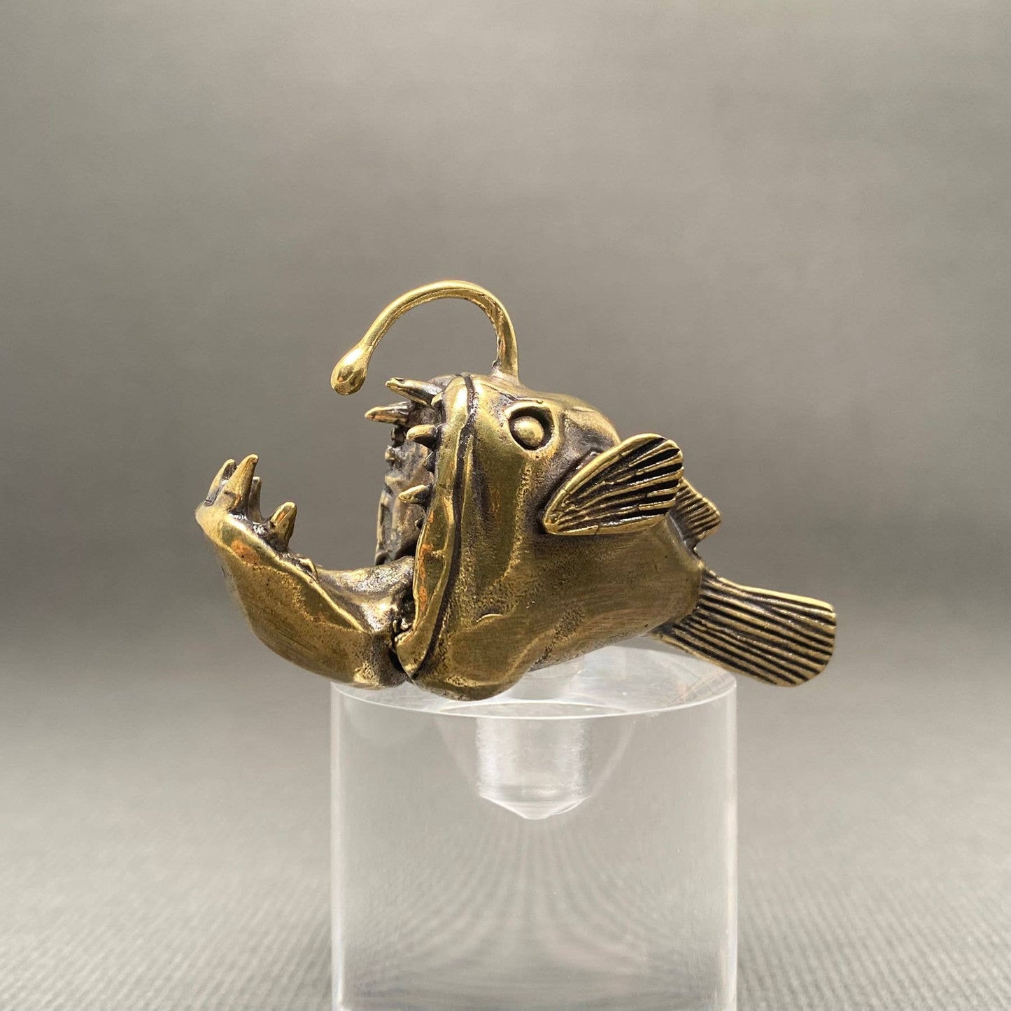 Brass Lantern Fish Figurine
