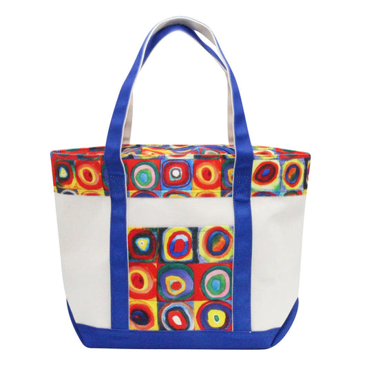 Shoulder Strap Canvas Large Boat Tote - Kadinsky "Circles"