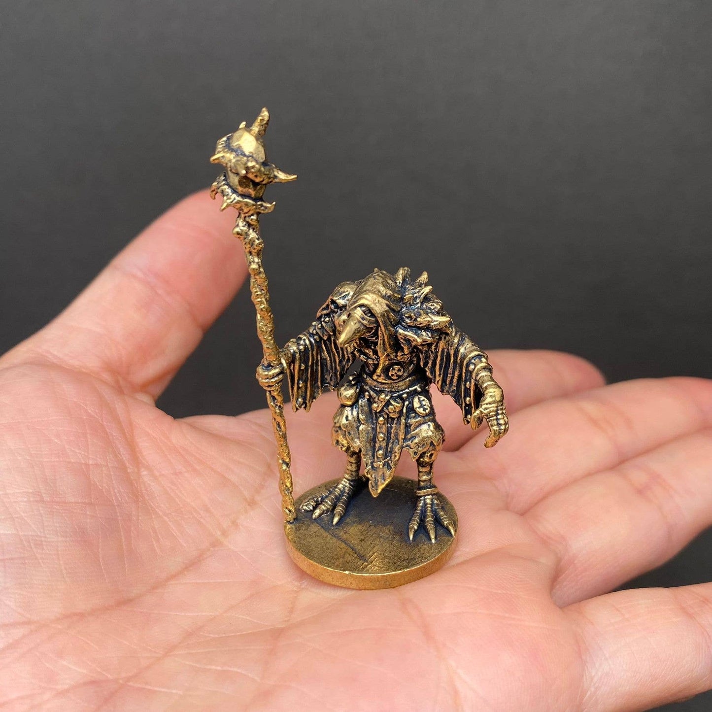 Brass Birdman Wizard Figurine