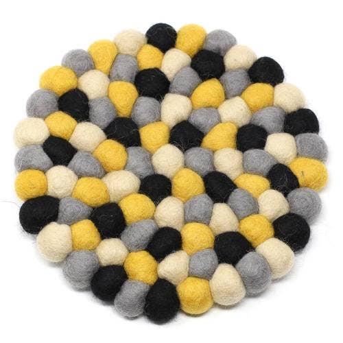 Mustard Felt Ball Trivet