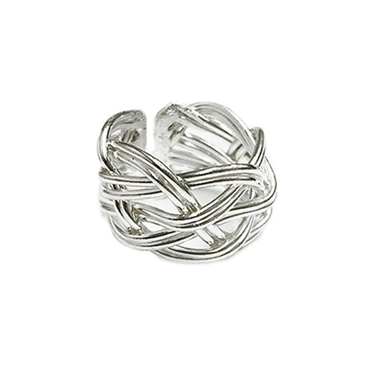 Wide Braid Adjustable Ring