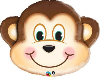 Jumbo Monkey Head Foil Balloons 35"