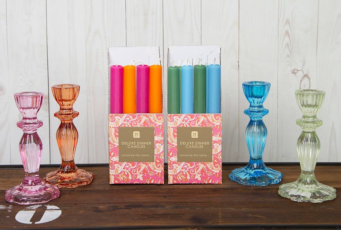 Inner Orange and Pink Dinner Candles - Home Décor