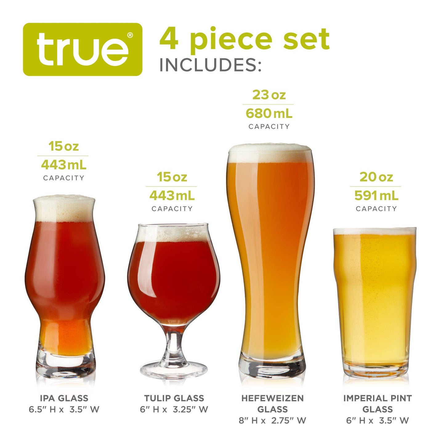 Craft Beer Tasting Glasses Kit - Set of 4