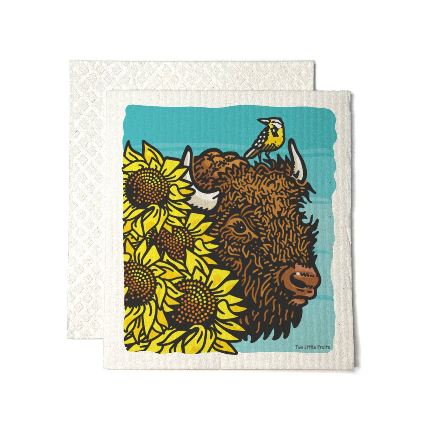 Highland Cow Swedish Dishcloth