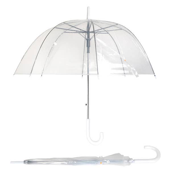 See-Thru-Bubble Wind-Resistant Premium Clear Umbrella - Black