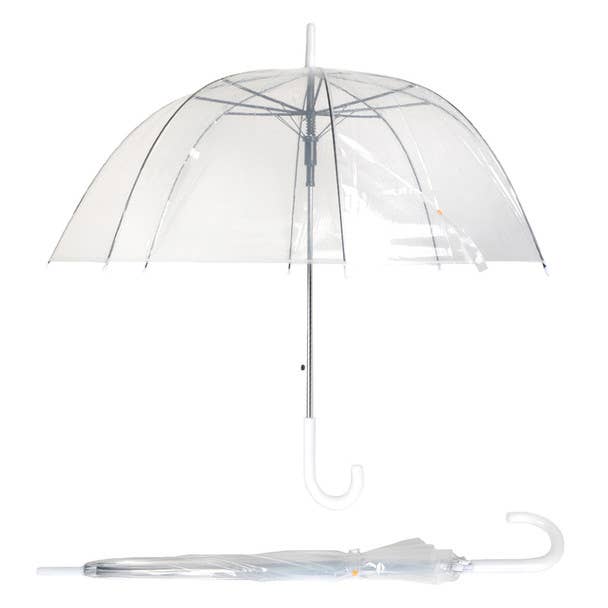 See-Thru-Bubble Wind-Resistant Premium Clear Umbrella - Red