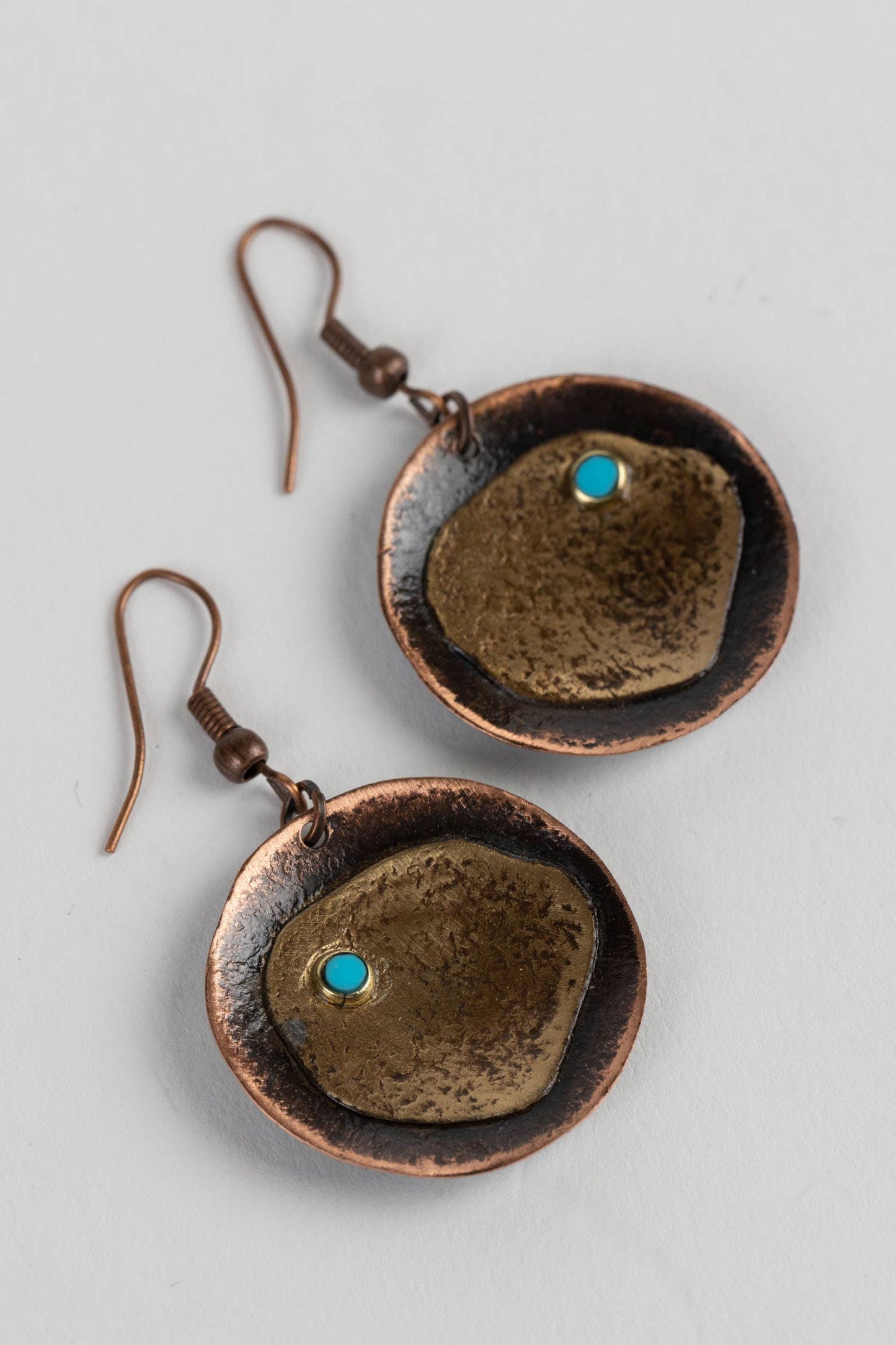 Adrift - Hammered Copper Earrings