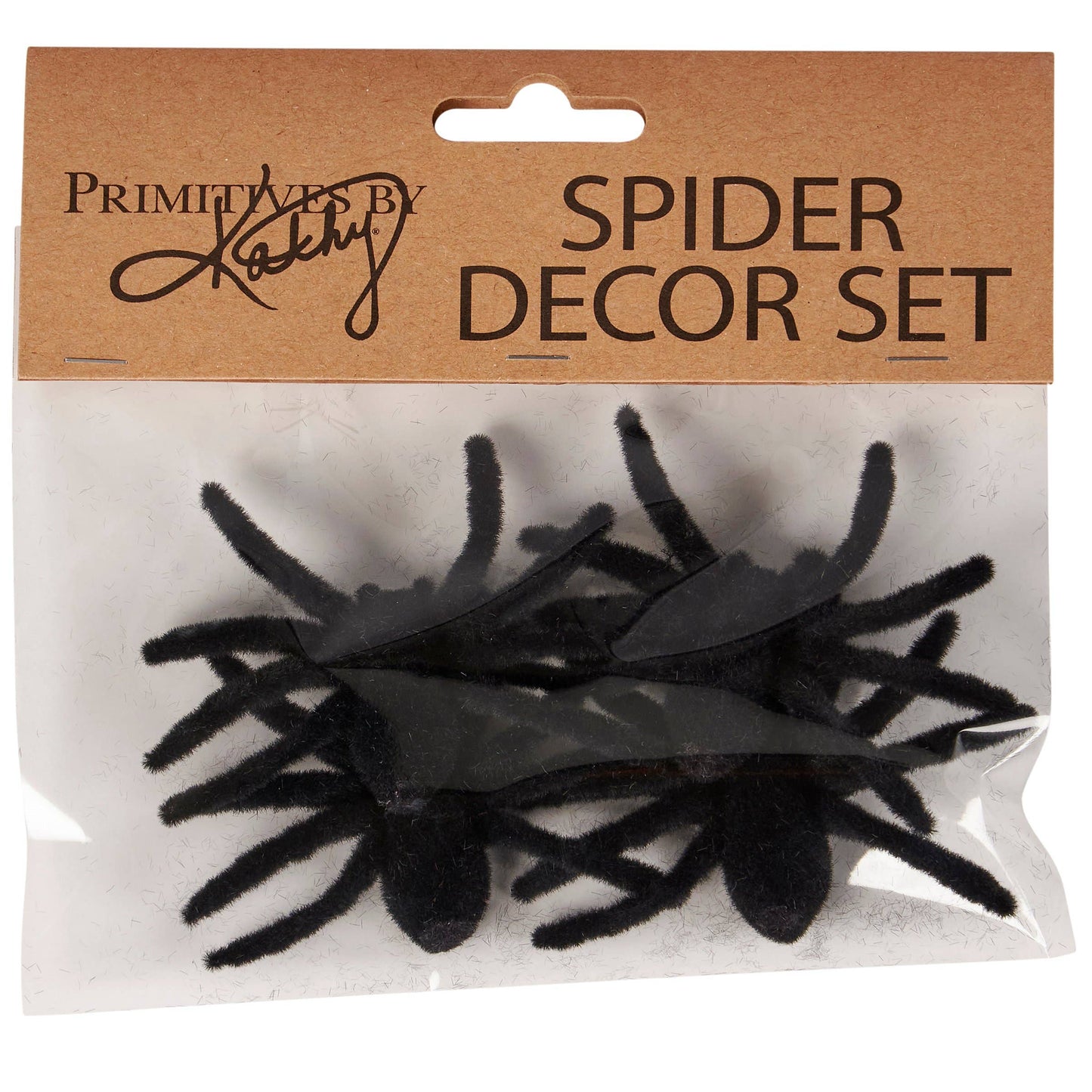 Black Flocked Spider Set