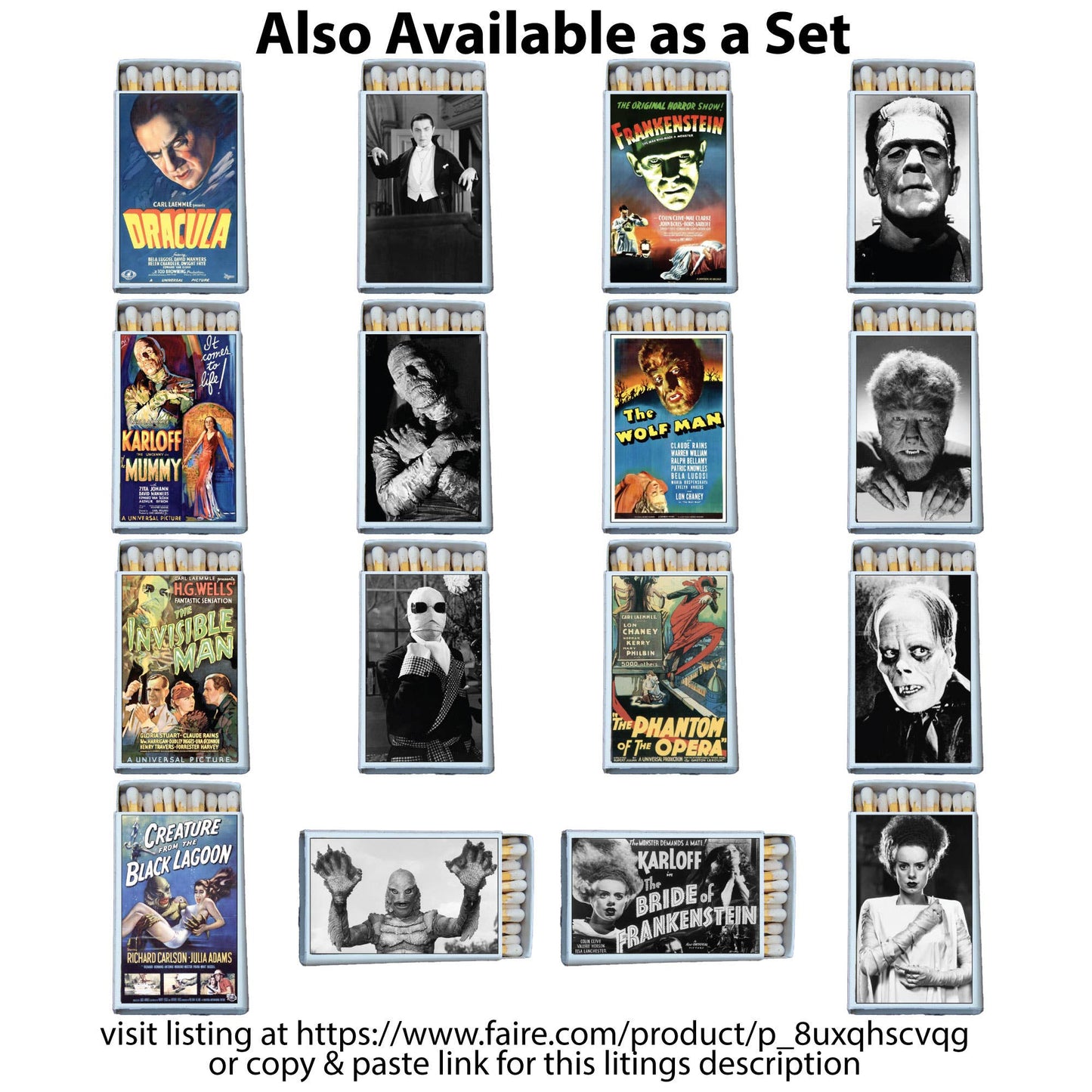The Invisible Man Movie Poster Decorative Matches