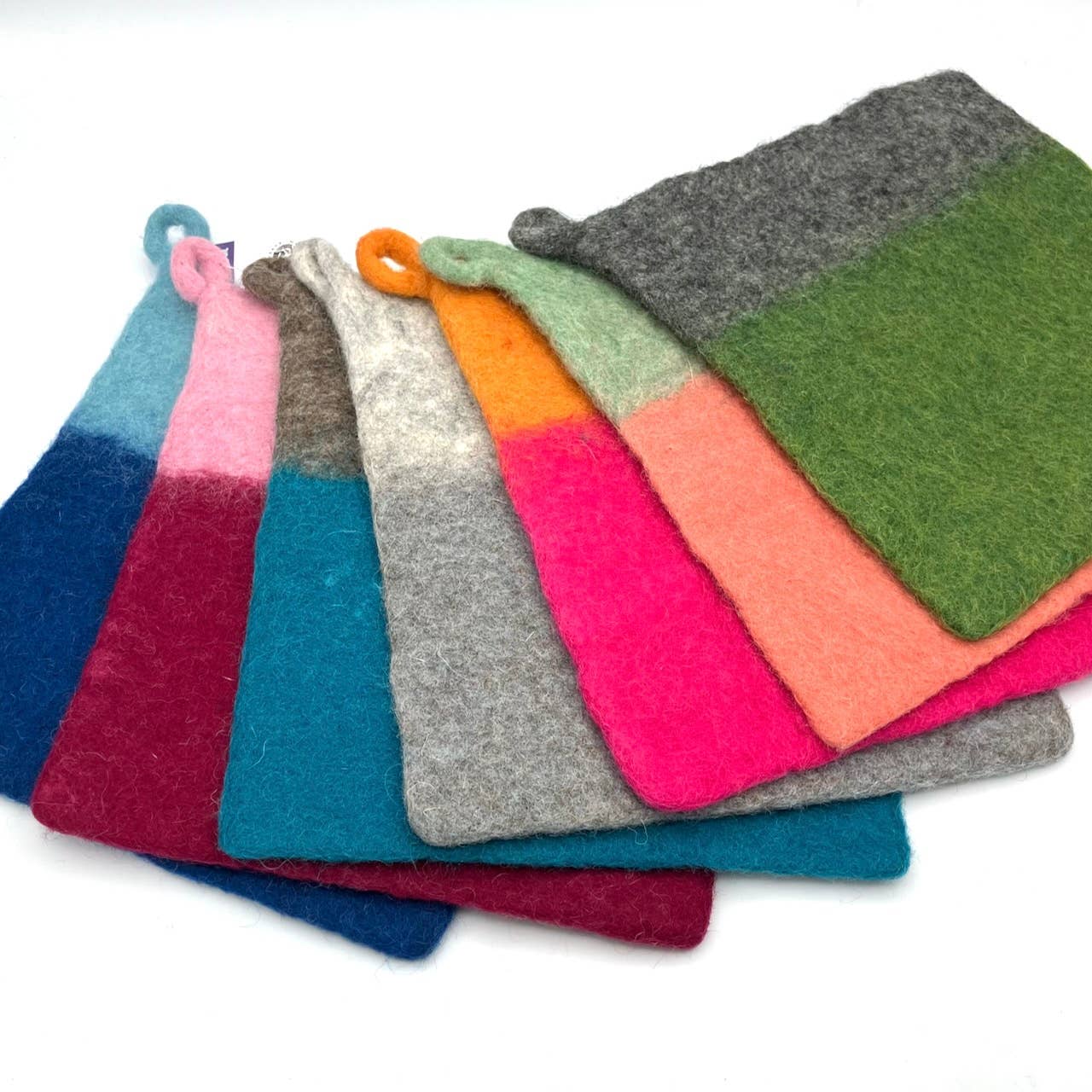Two-tone Felt Pot Holder: Blue