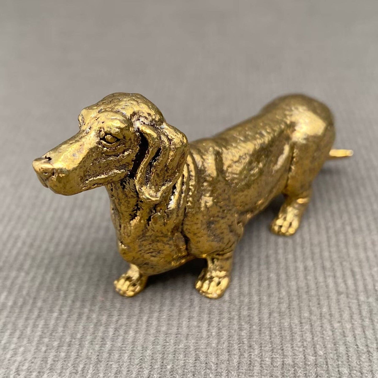 Brass Dachshund Dog Figurine