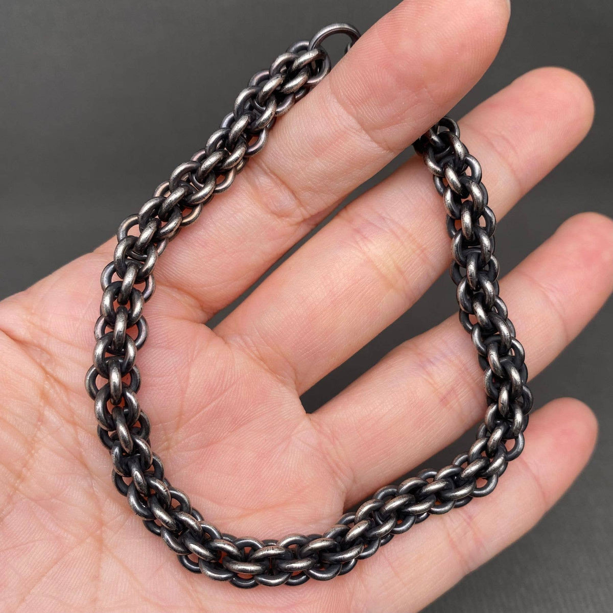 Blackened Men's 7mm Stainless Steel Bracelet