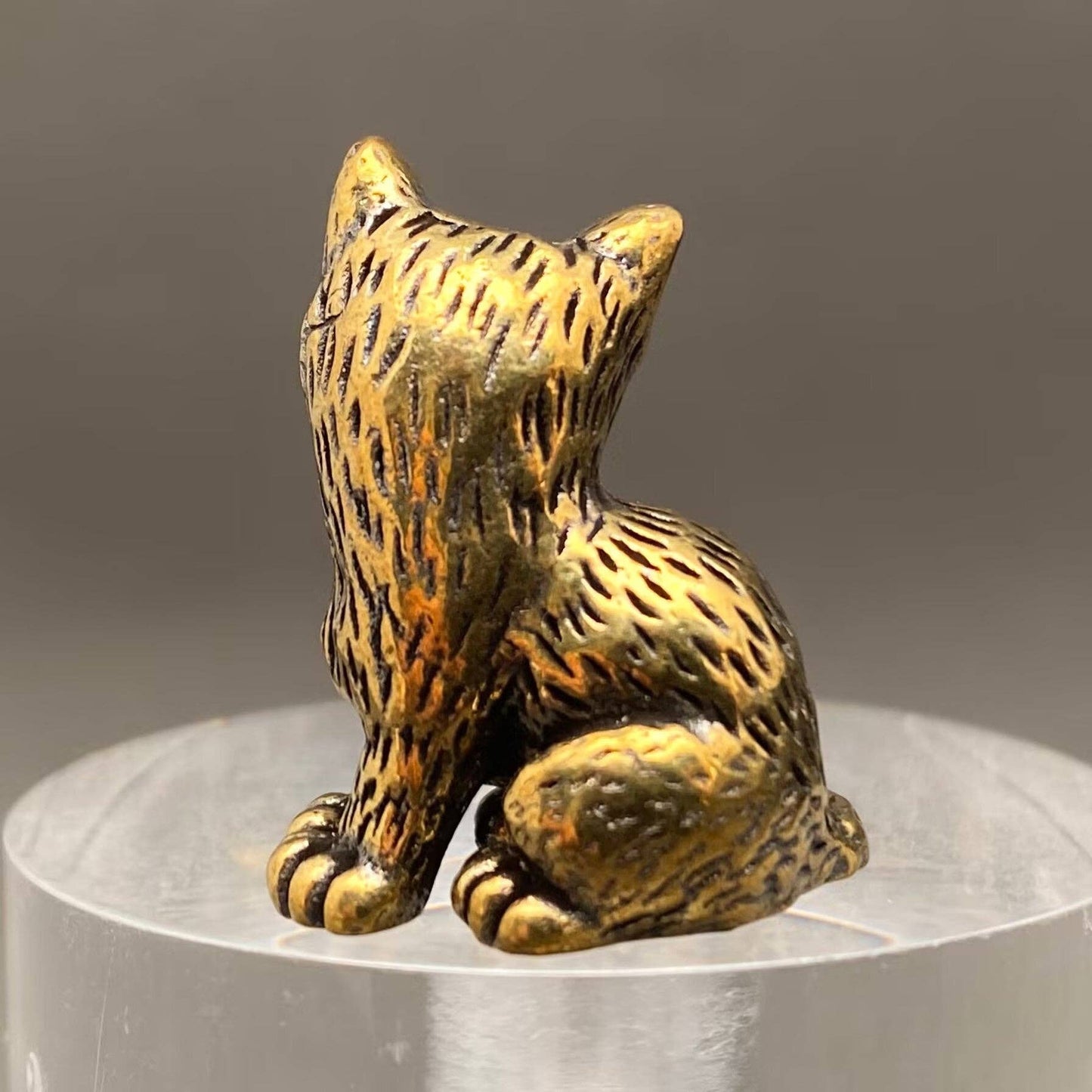 Brass Standing Kitten Figurine