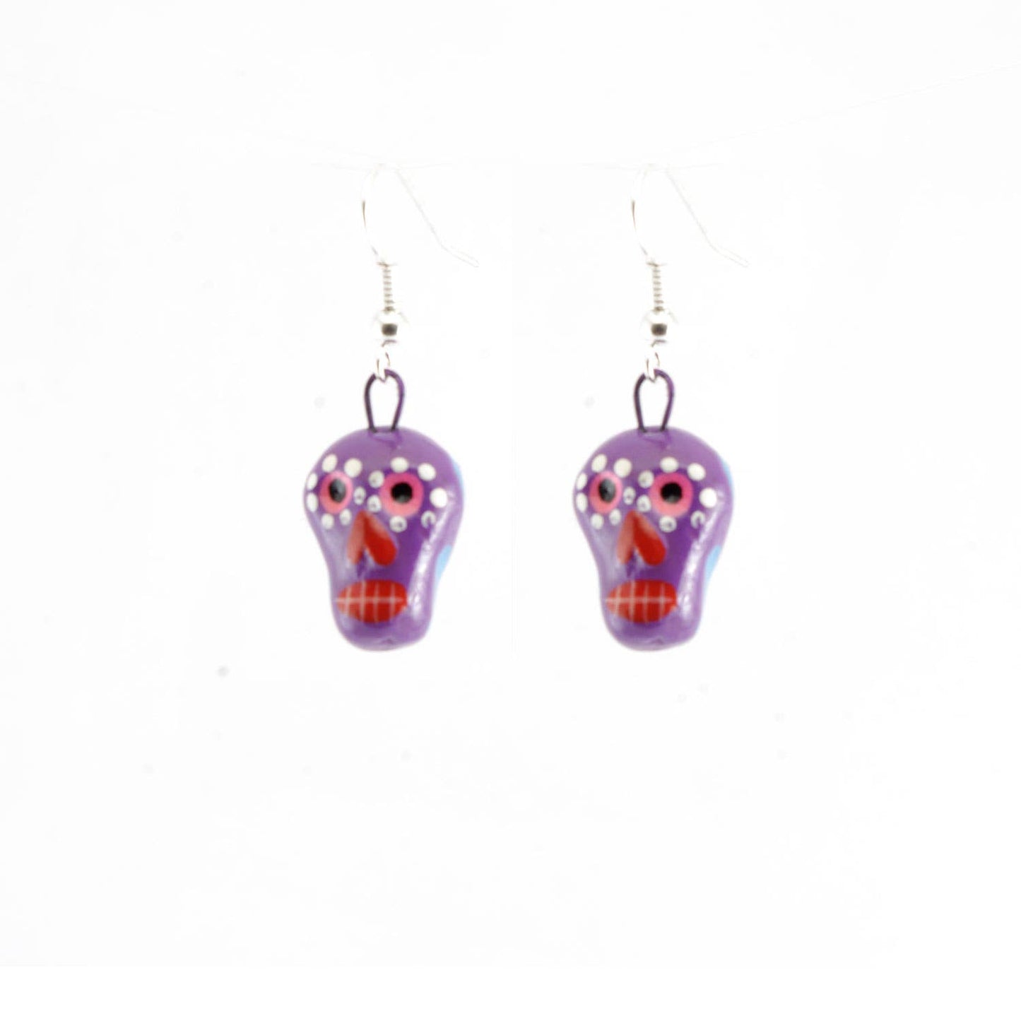 Skeleton Sugar Skull Ceramic Earrings