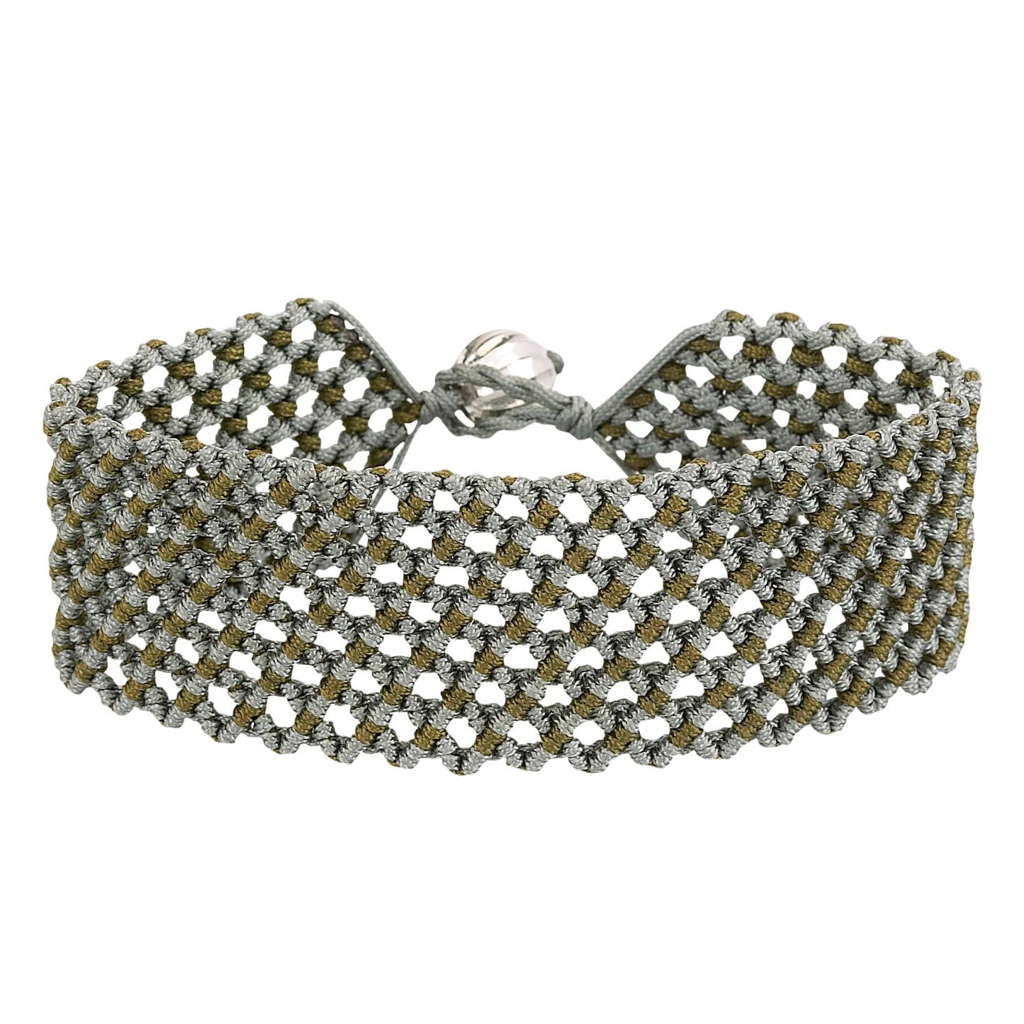 Bracelet with a woven pattern on a white background