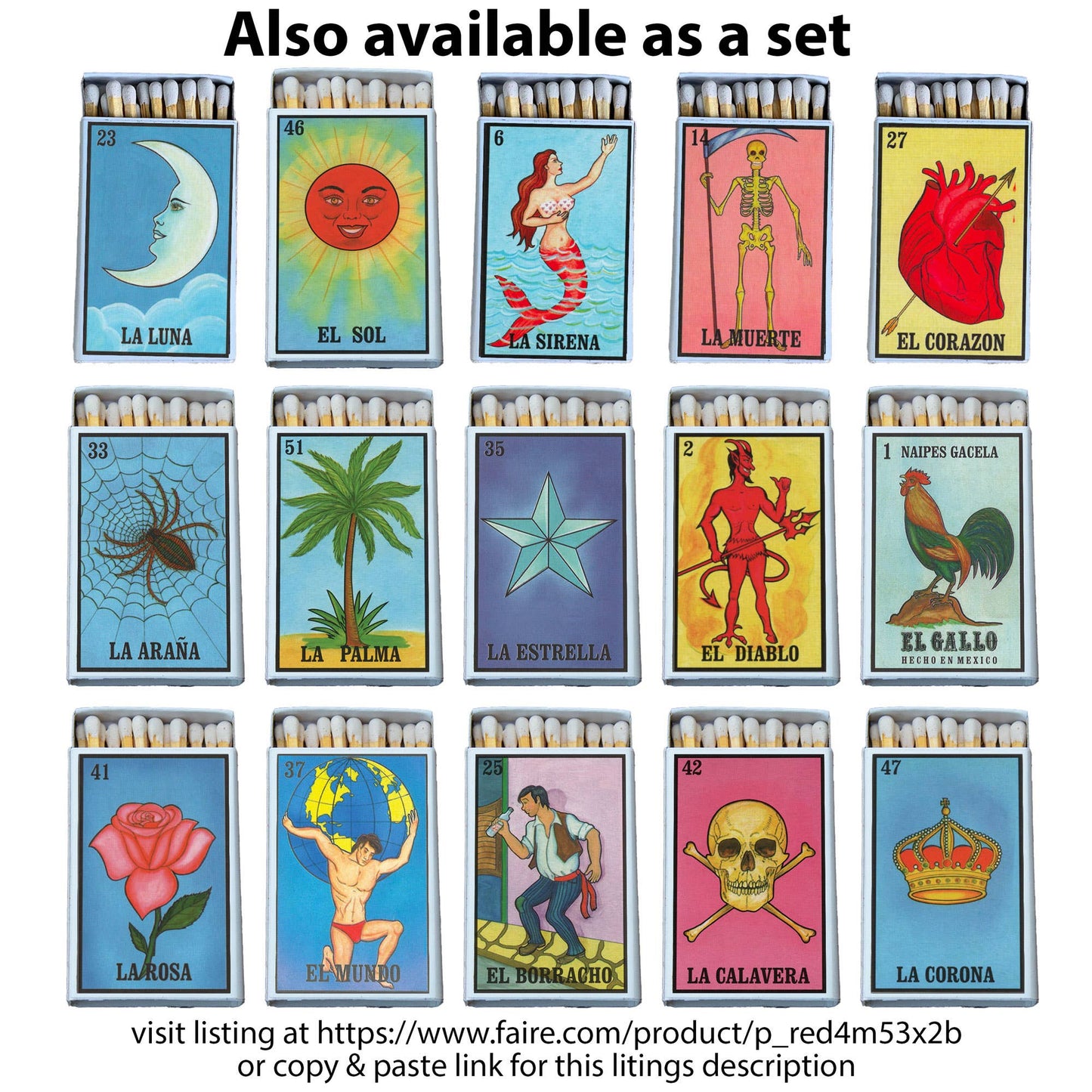 Loteria Muerte Decorative Matches