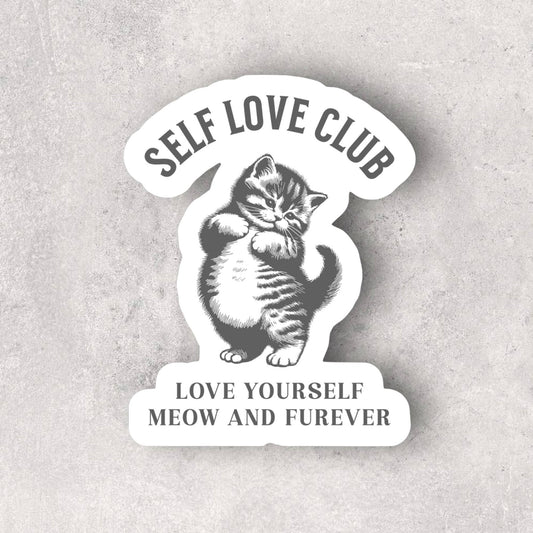 Cat Self Love Club Sticker