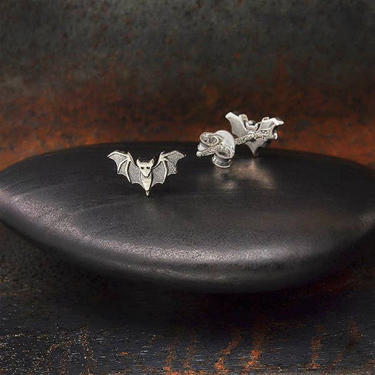 Sterling SilverDetailed Bat Post Earrings