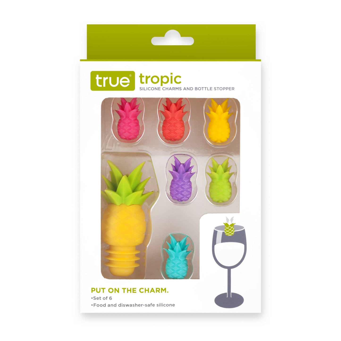 Tropic Pineapple Bottle Stopper & Charms