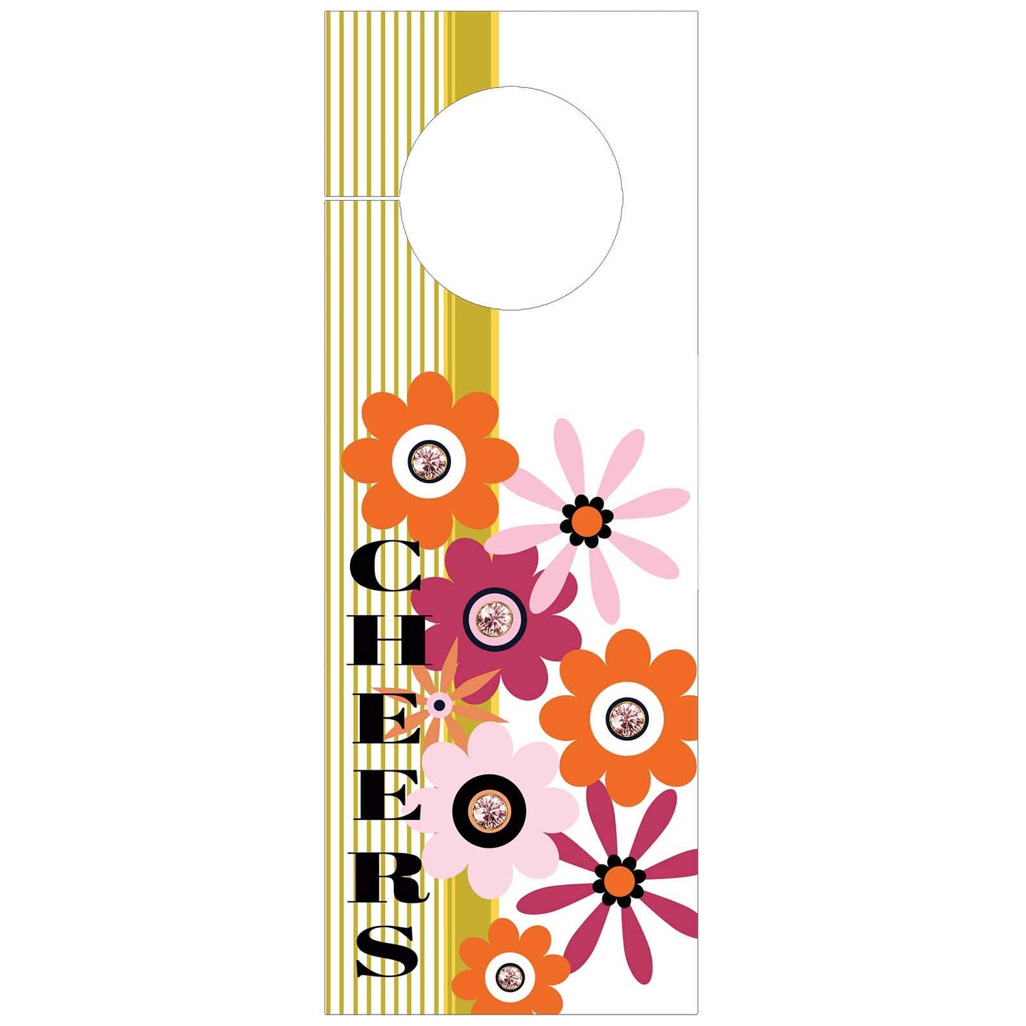 Flower Power Wine Tag