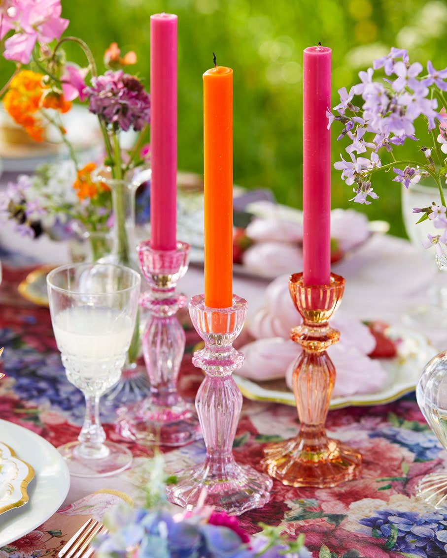 Inner Orange and Pink Dinner Candles - Home Décor