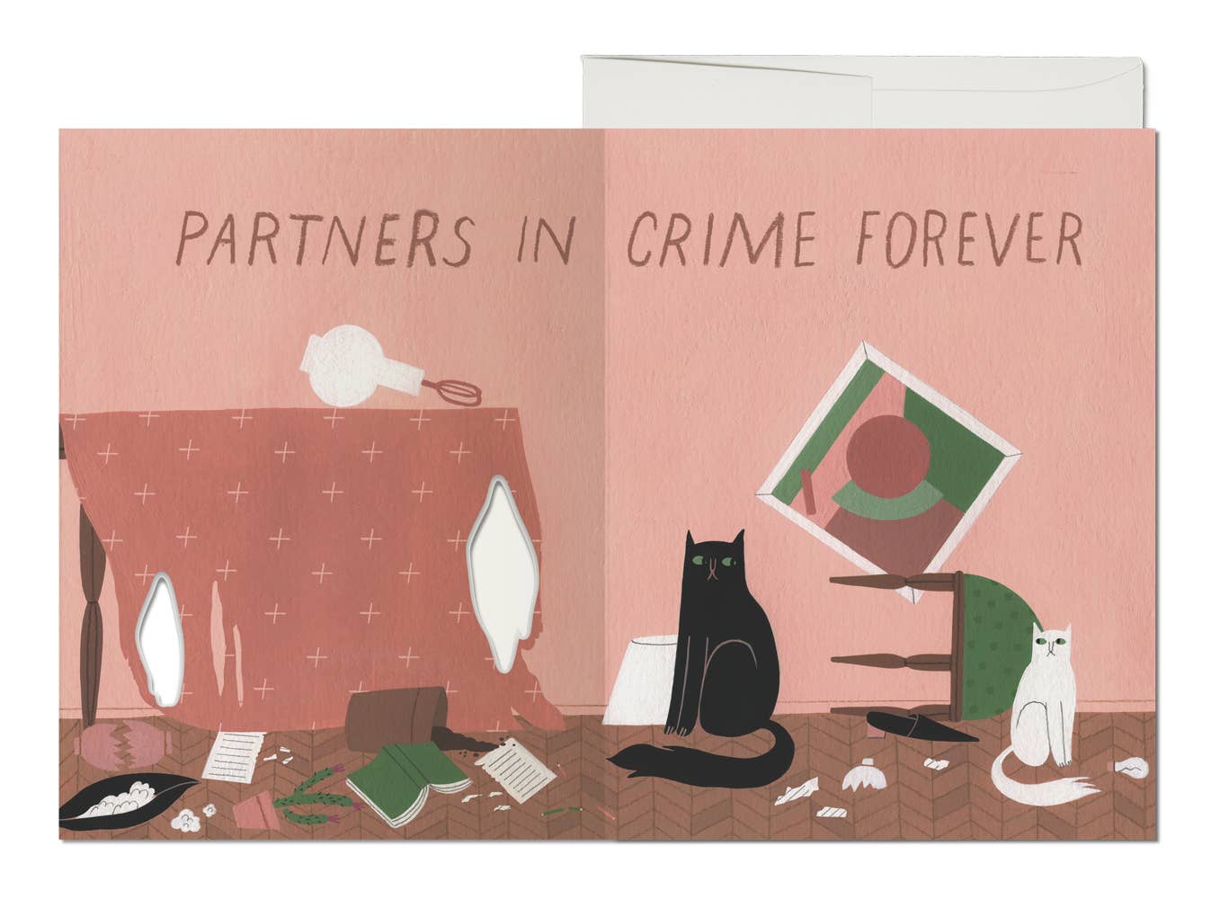 Cat Crimes friendship greeting card