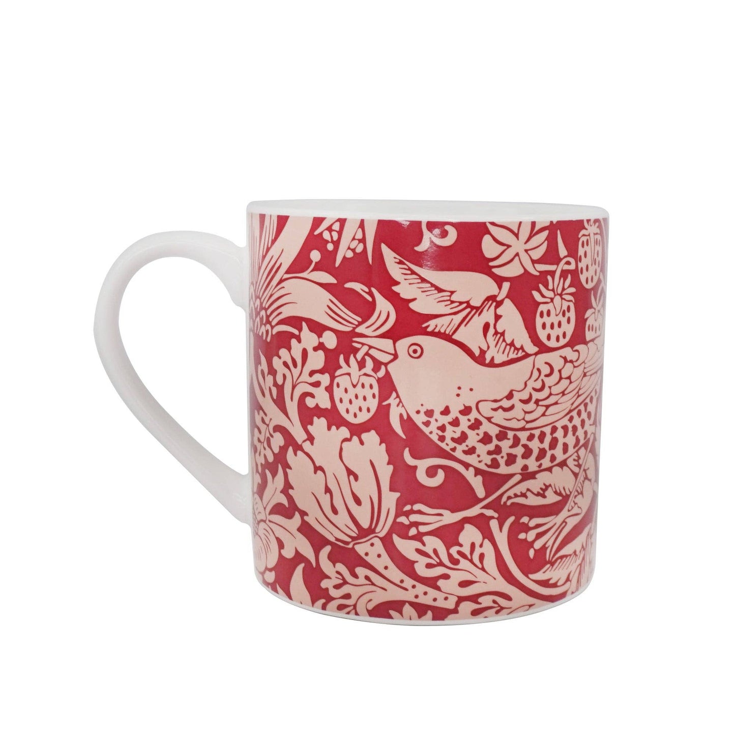 Ceramic Mug William Morris Strawberry Thief Red Pink