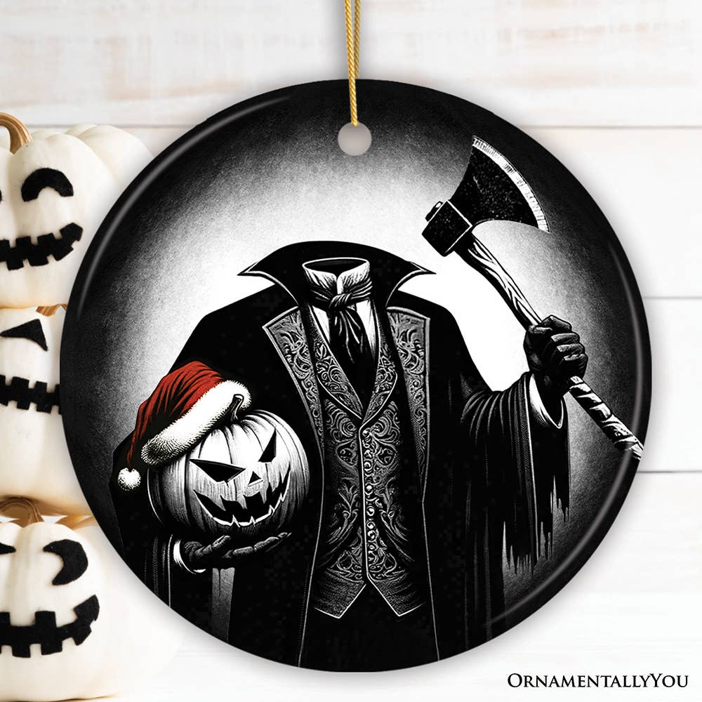 Headless Horseman & Jack O with Hat Ornament