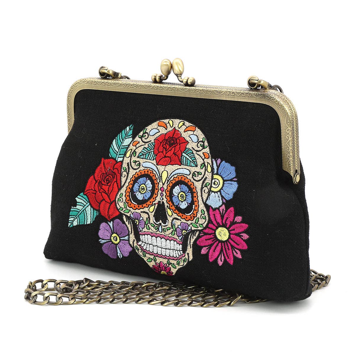 Sugar Skull Kiss Hand Bag