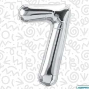 34" Silver Number 7 Foil Balloon (D)