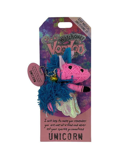 Unicorn-themed charm with colorful packaging on a white background