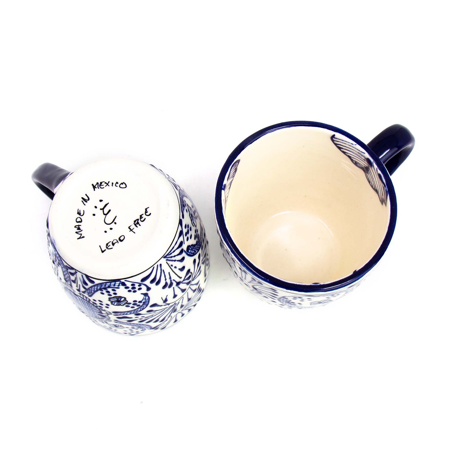 Encantada Handmade Pottery Mug - Blue Flower