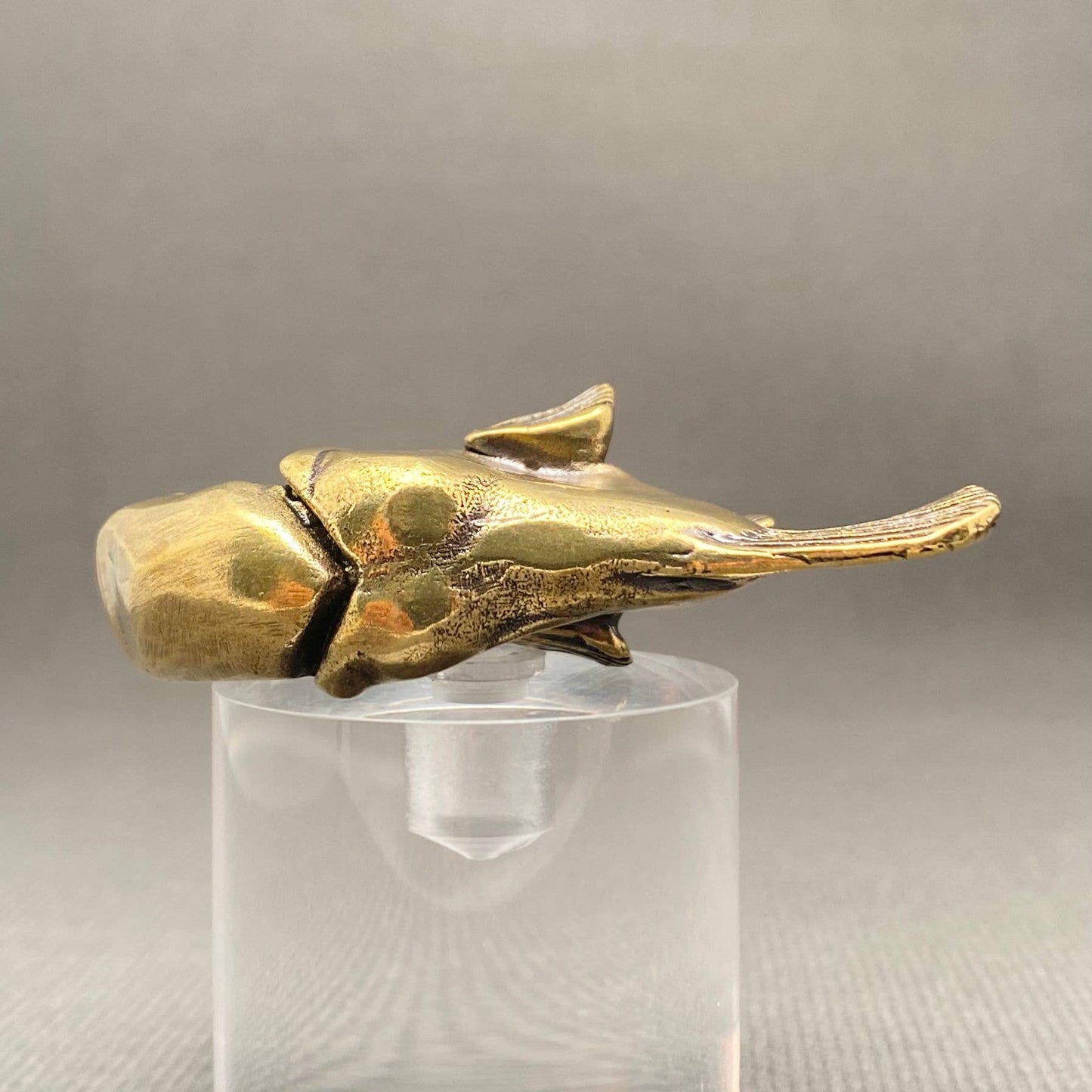 Brass Lantern Fish Figurine