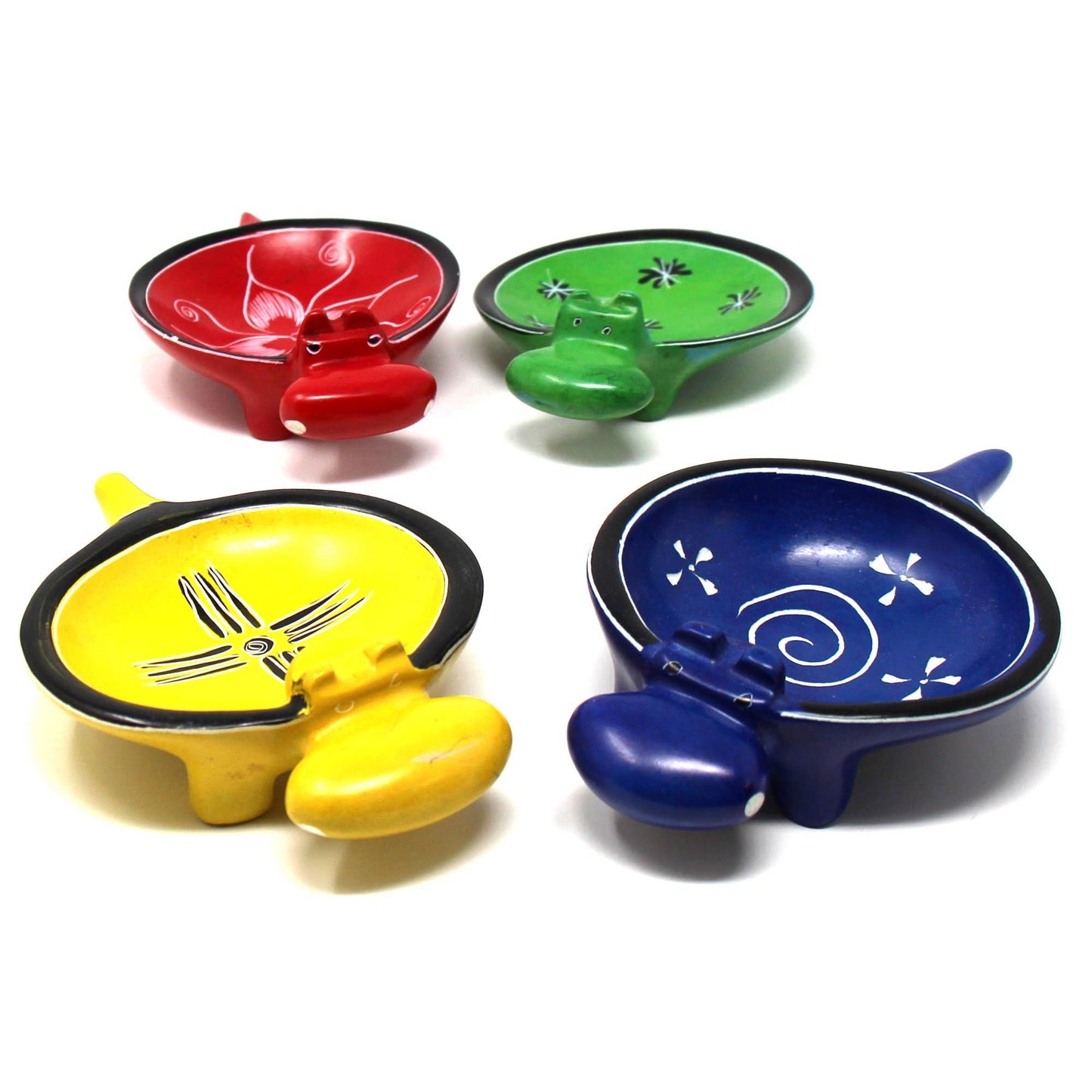 Soapstone Hippo Bowls - Red