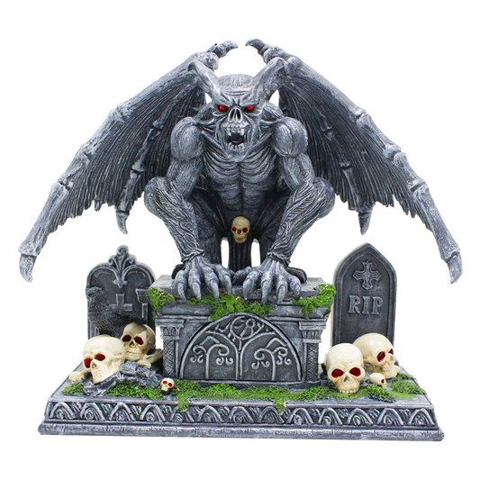 Grave Guardian Gargoyle Figurine - Solar Powered