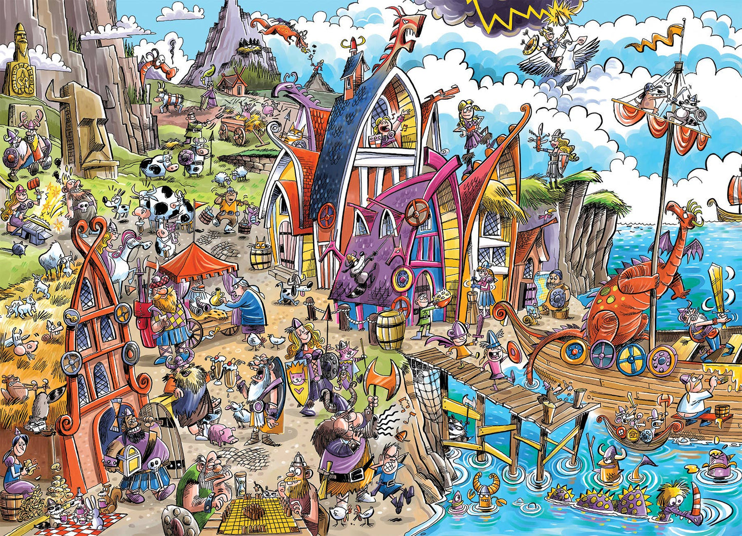 DoodleTown Viking Village 1000-Piece Puzzle
