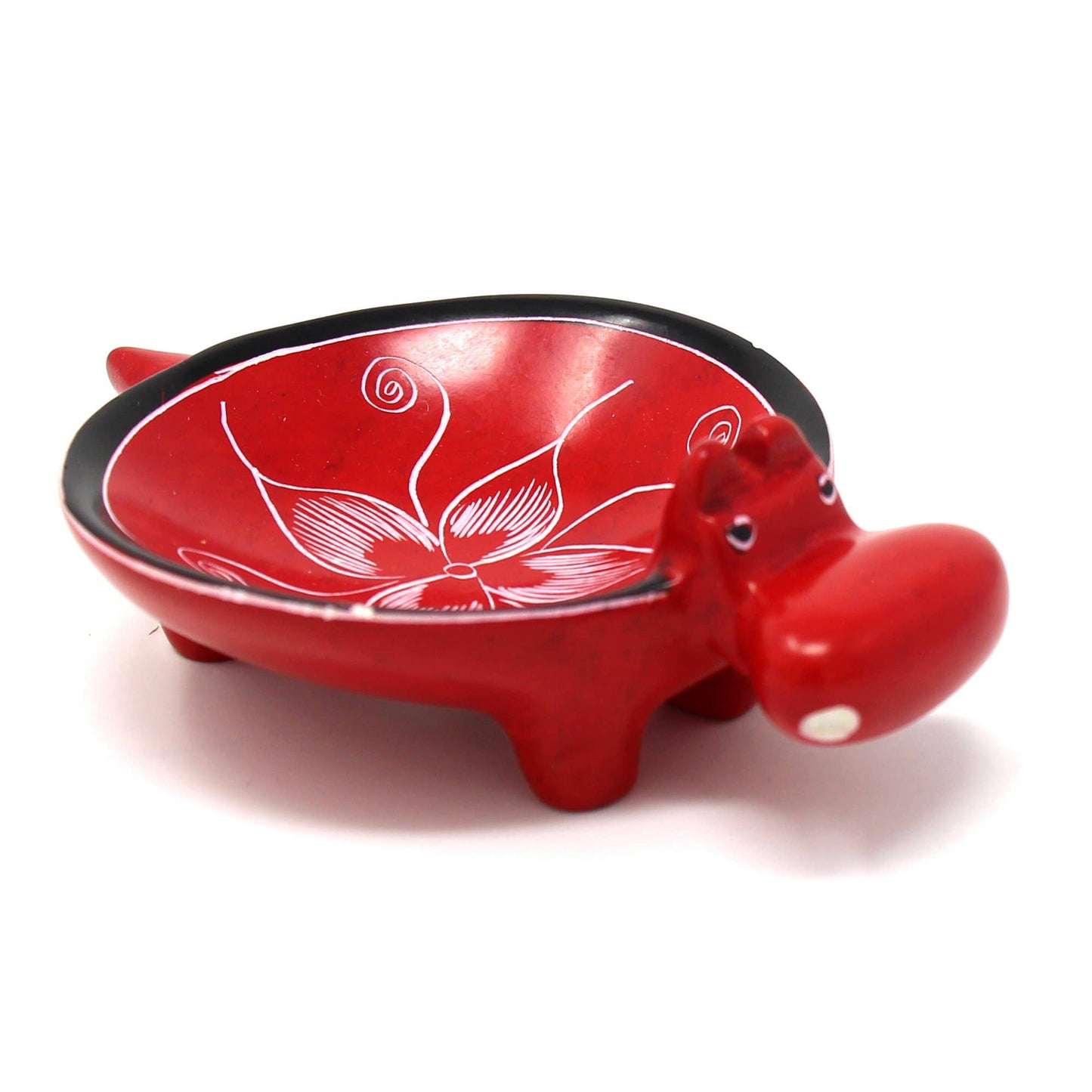 Soapstone Hippo Bowls - Red