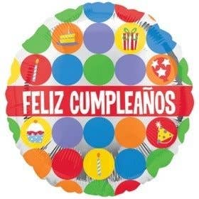 18" Feliz Cumpleanos Icon Mylar Balloon