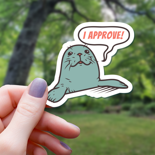 Seal Of Approval Funny Pun Sticker