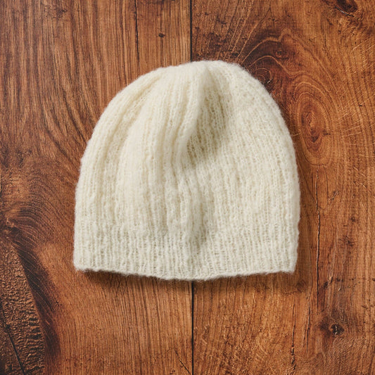 Ivory Wool Knit Hat