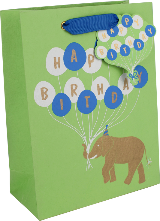 Birthday Elephant - Med Gift Bag