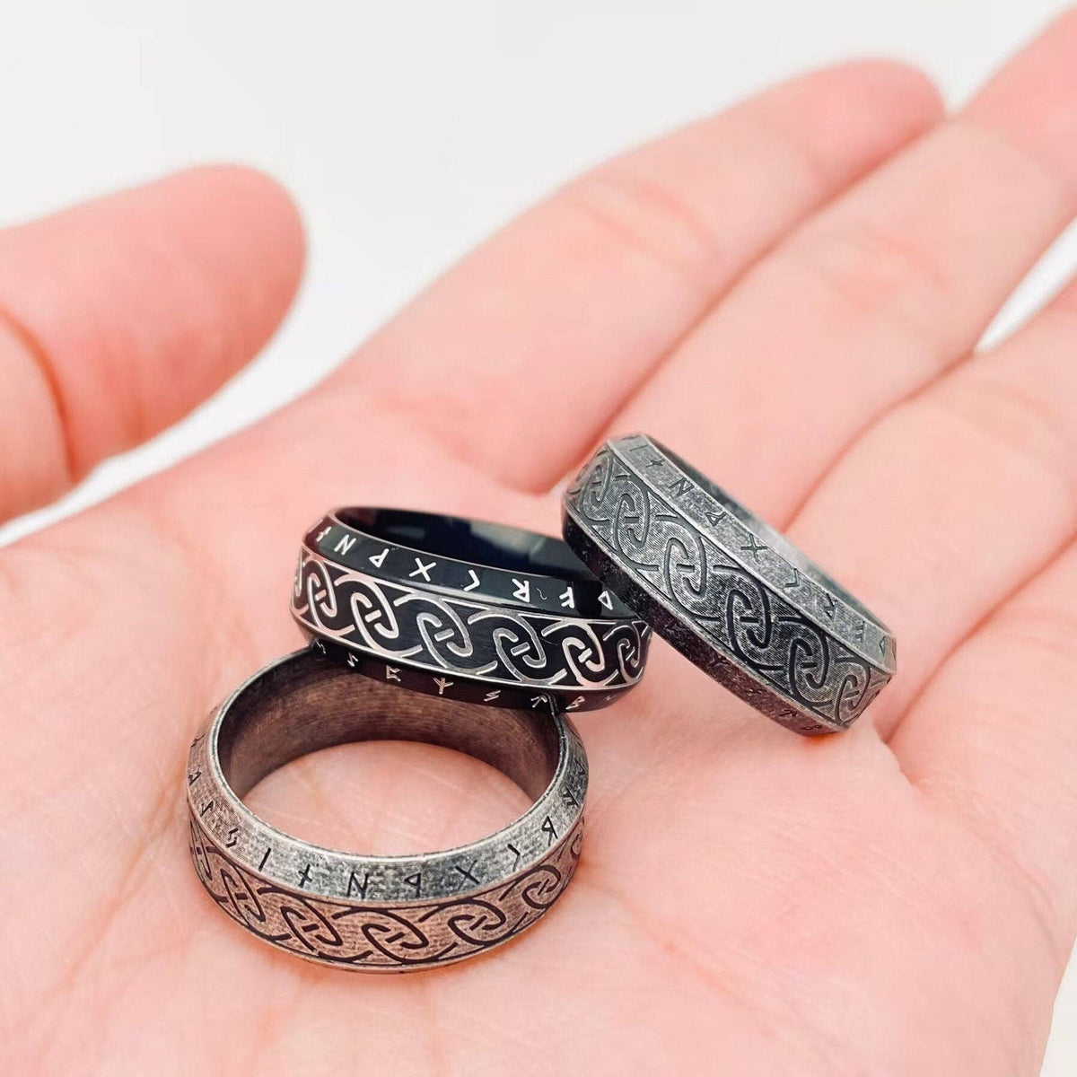 Vintage Viking Rune Stainless Steel Ring
