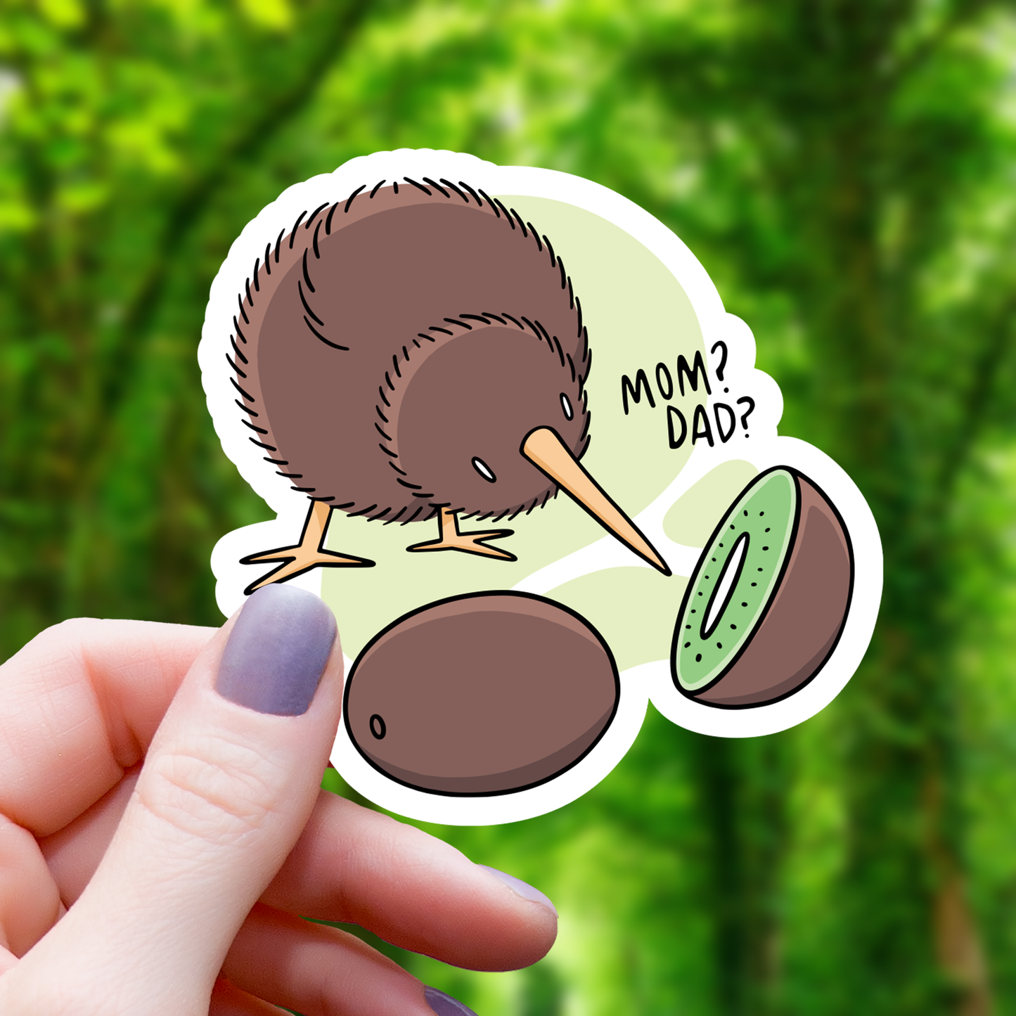 Funny Kiwi Bird Fruit Sticker