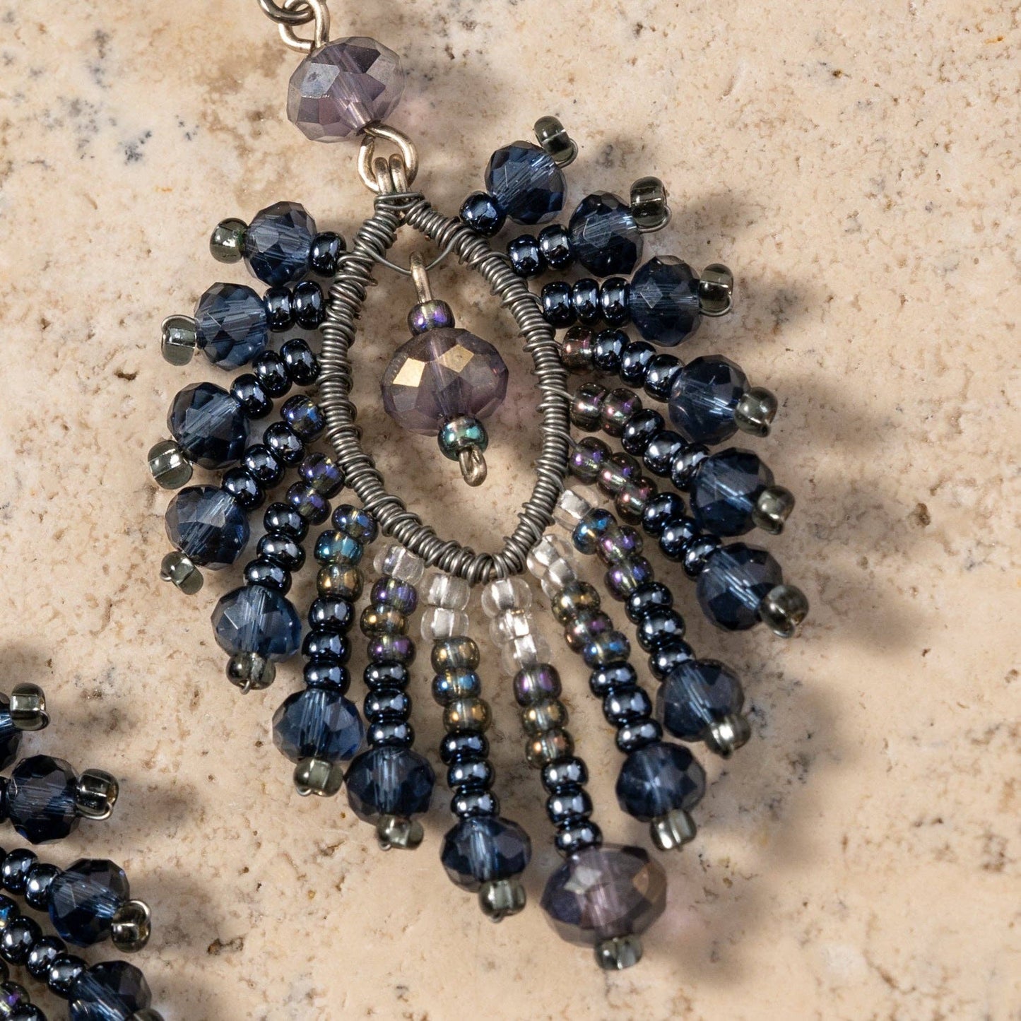 Pluma Beaded Glass Earrings