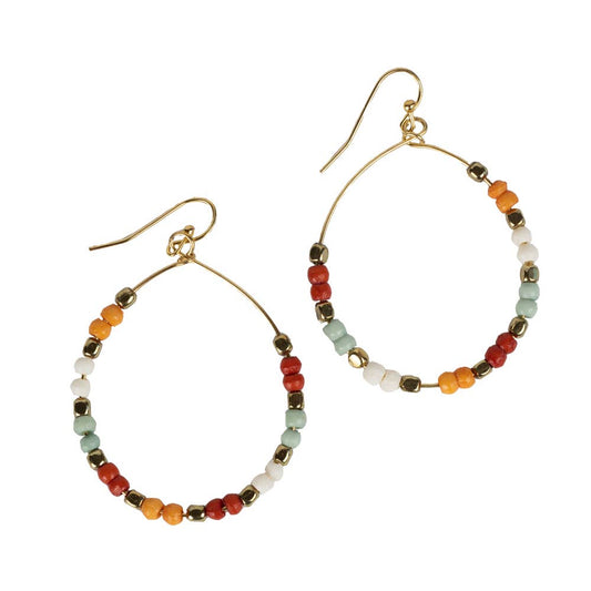 Peachy Brass Drop Earrings